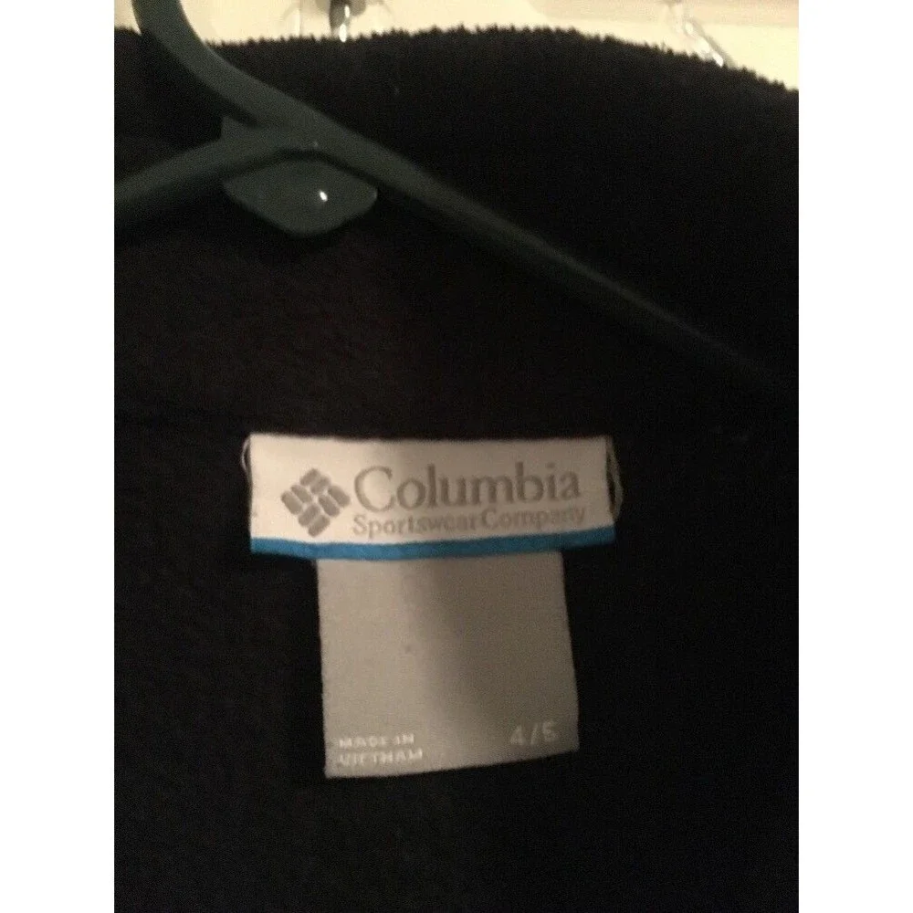 Columbia Kids Unisex Full Zip Fleece Jacket Coat Size 4/5 Black